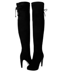 Sam Edelman Suede 8.5 Black Over the Knee Boots